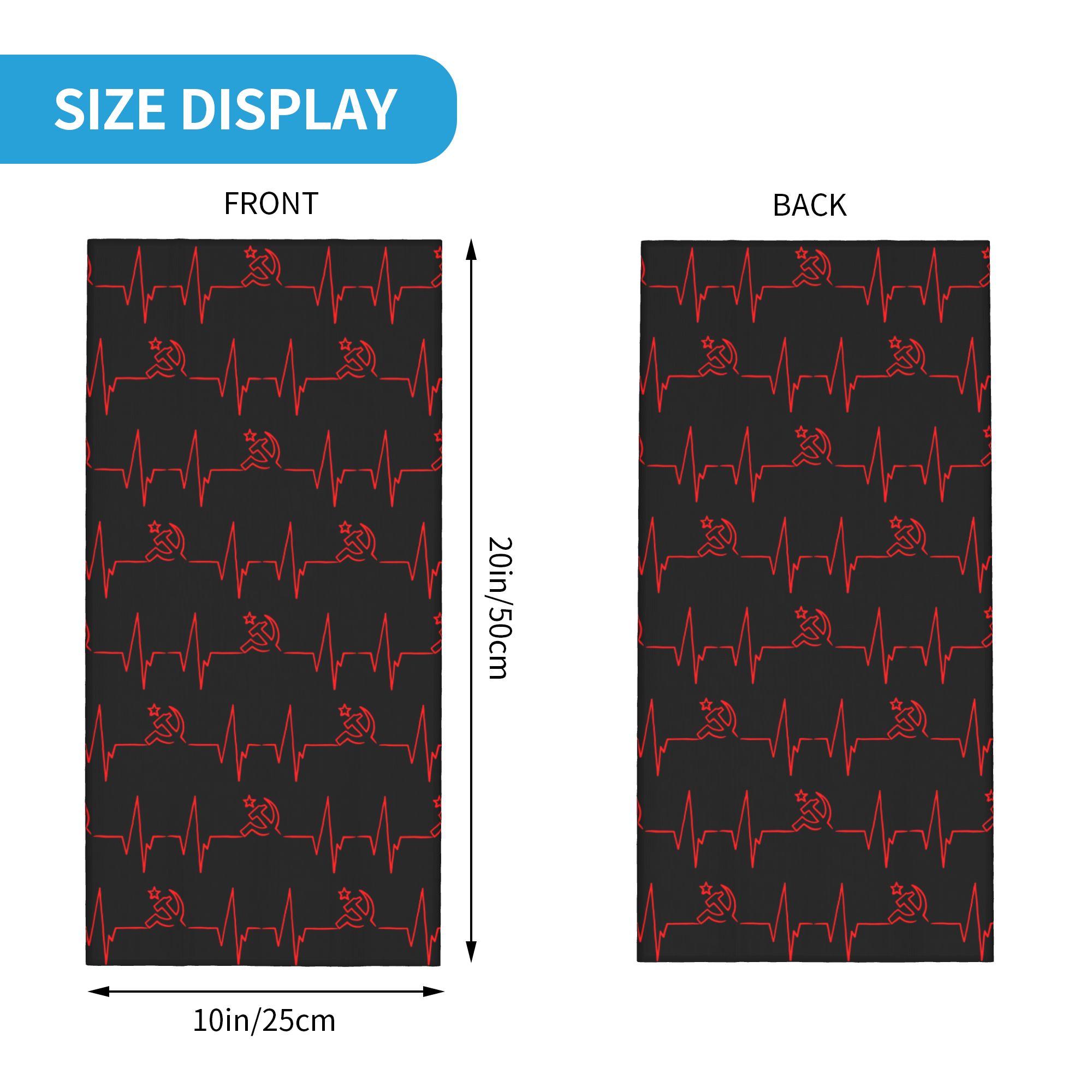 Custom Heartbeat Russian Flag  - Neck Gaiter Face Cover 评论和价格