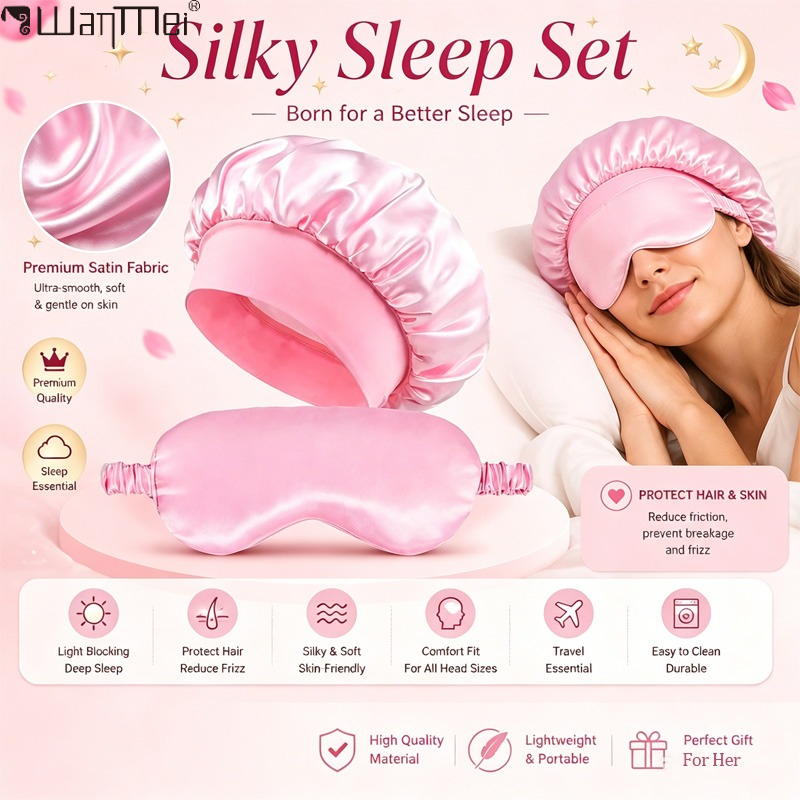  Satin Bonnet Sleep Eye Mask  - Mask Lanyard Adjustable 评论和价格
